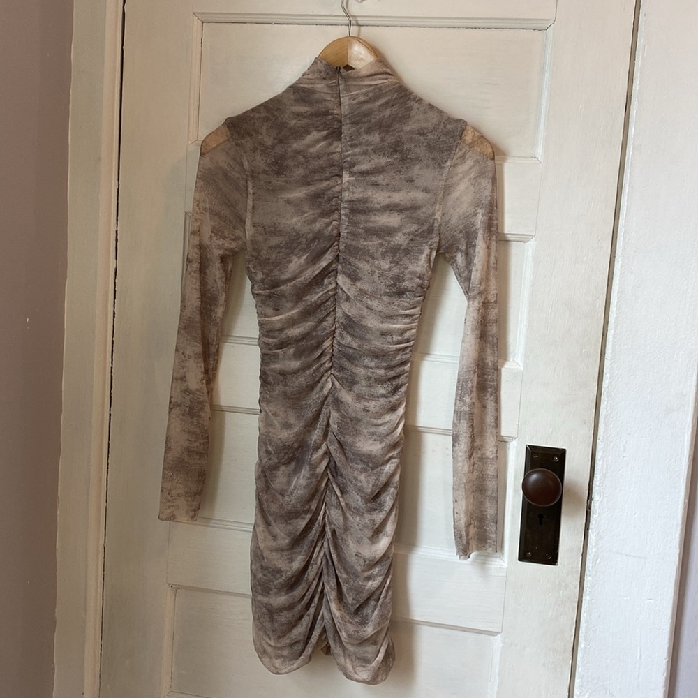 Zara Draped Long Sleeve Mini Dress, Size M - Picture 9 of 17